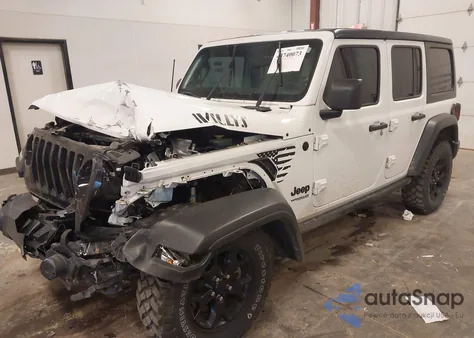 2021 Jeep Wrangler Unlimited Willys 4X4 z USA, uszkodzony, nr VIN 1C4HJXDG7MW780131